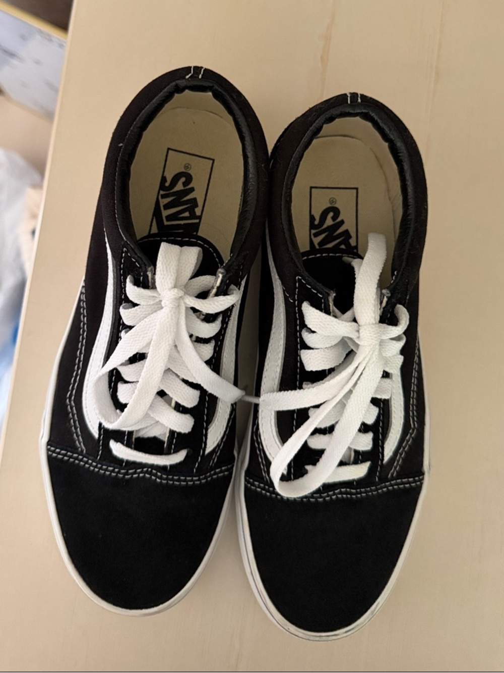 Vans Black & White Old Skool Low-Top Sneakers Size 7 - Picture 7 of 8